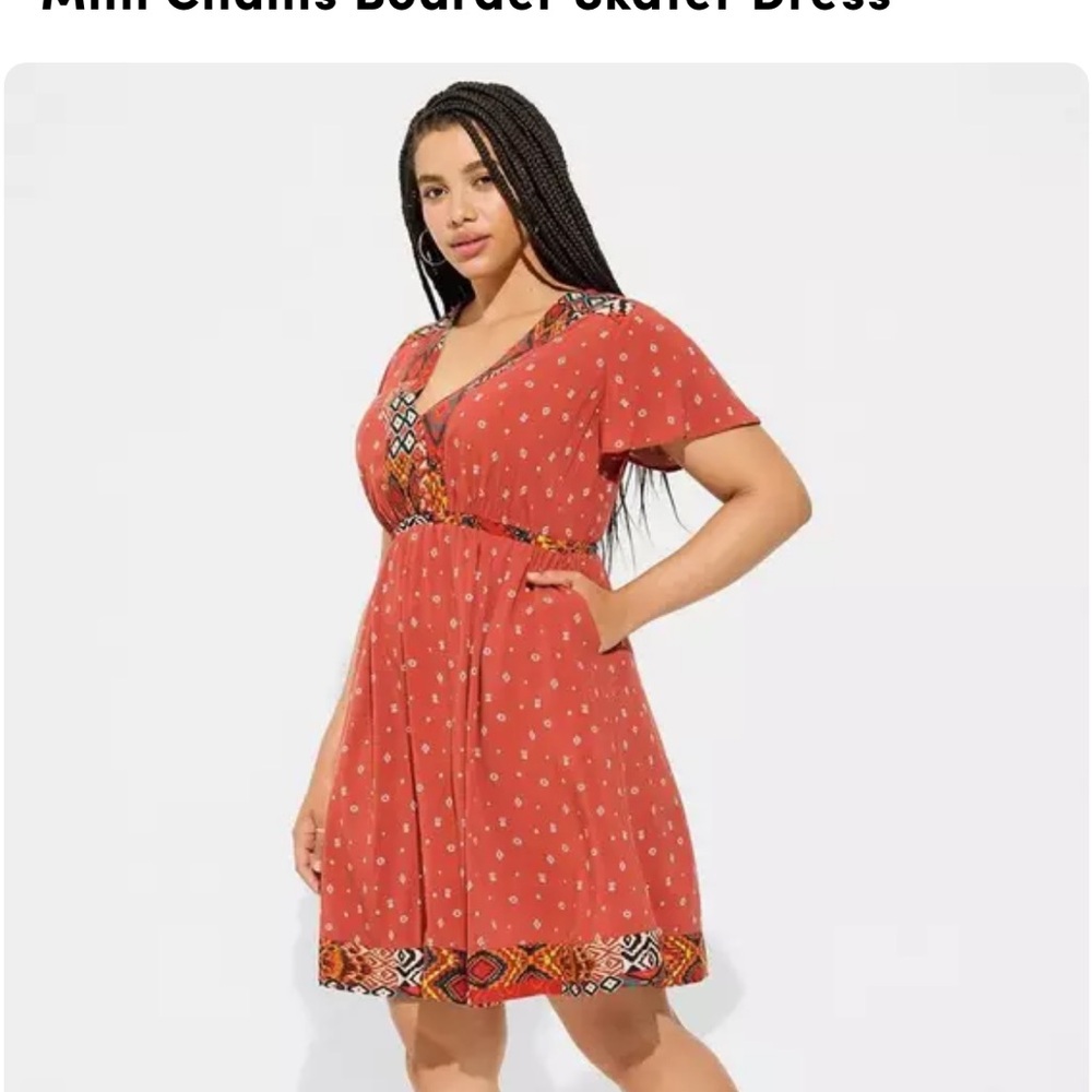 Torrid Terracotta Patterned Dress - Picture 4 of 8